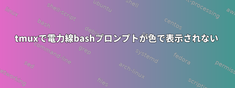 tmuxで電力線bashプロンプトが色で表示されない