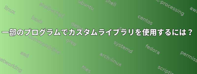 一部のプログラムでカスタムライブラリを使用するには？