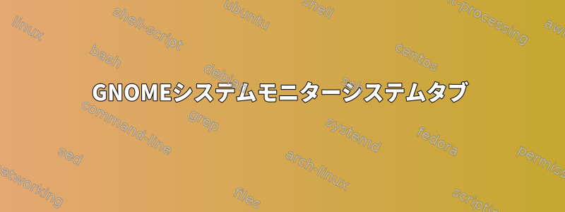 GNOMEシステムモニターシステムタブ