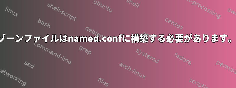 ゾーンファイルはnamed.confに構築する必要があります。