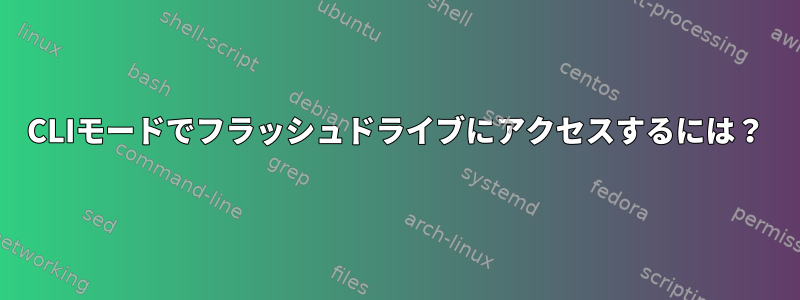 CLIモードでフラッシュドライブにアクセスするには？