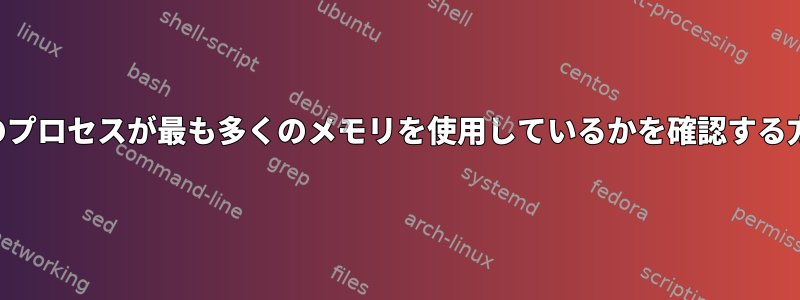 どのプロセスが最も多くのメモリを使用しているかを確認する方法