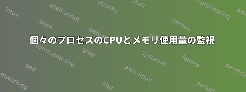 個々のプロセスのCPUとメモリ使用量の監視