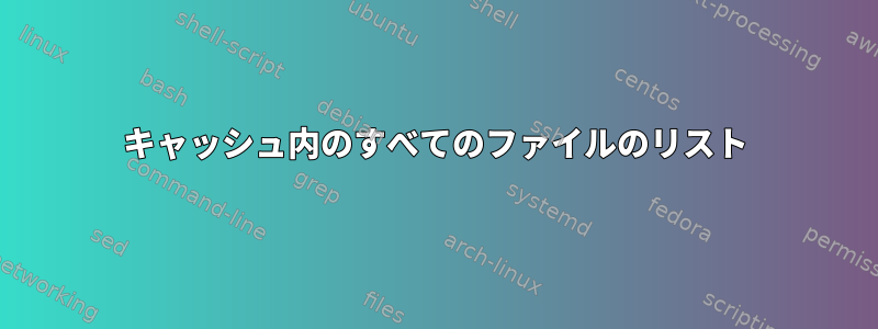 キャッシュ内のすべてのファイルのリスト