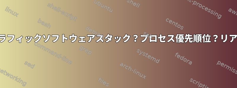 表示待ち時間を最小限に抑えます。グラフィックソフトウェアスタック？プロセス優先順位？リアルタイムオペレーティングシステム？