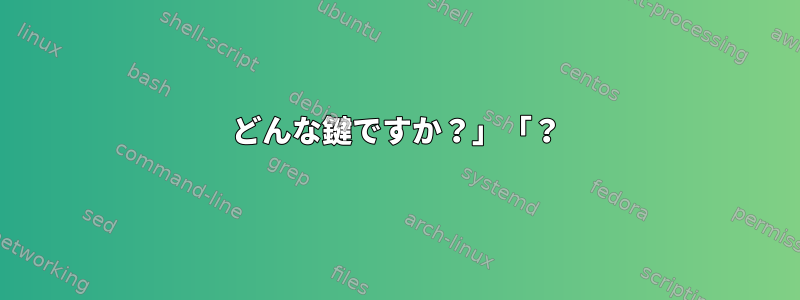 どんな鍵ですか？」「？