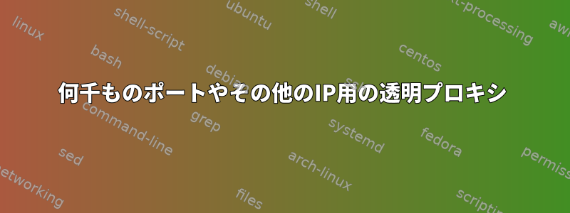 何千ものポートやその他のIP用の透明プロキシ