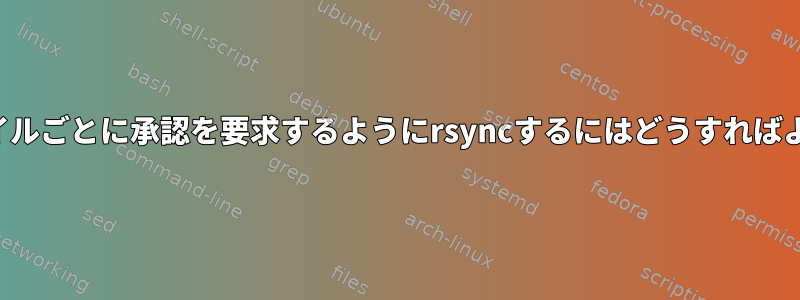 個々のファイルごとに承認を要求するようにrsyncするにはどうすればよいですか？