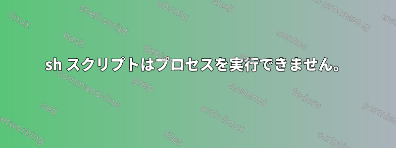 sh スクリプトはプロセスを実行できません。