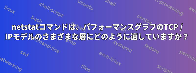 netstatコマンドは、パフォーマンスグラフのTCP / IPモデルのさまざまな層にどのように適していますか？