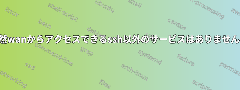 突然wanからアクセスできるssh以外のサービスはありません。