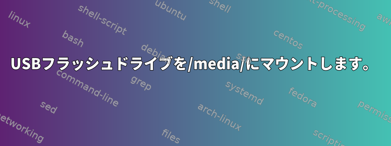 USBフラッシュドライブを/media/にマウントします。