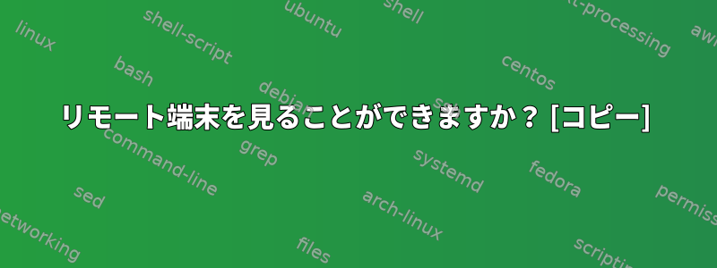 リモート端末を見ることができますか？ [コピー]