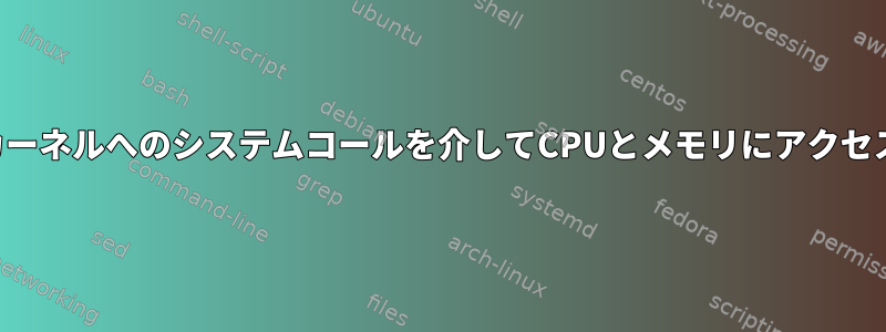 プロセスはカーネルへのシステムコールを介してCPUとメモリにアクセスしますか？