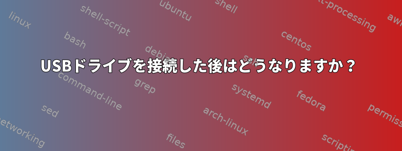 USBドライブを接続した後はどうなりますか？