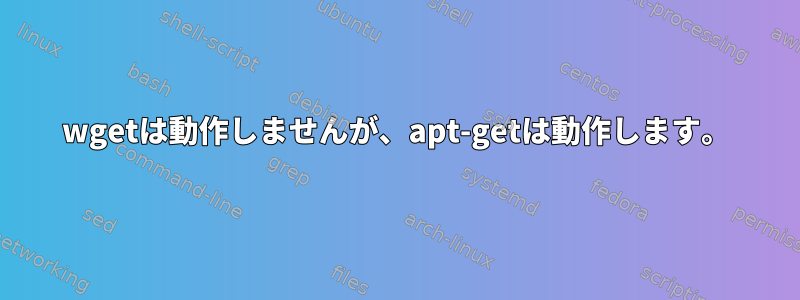 wgetは動作しませんが、apt-getは動作します。