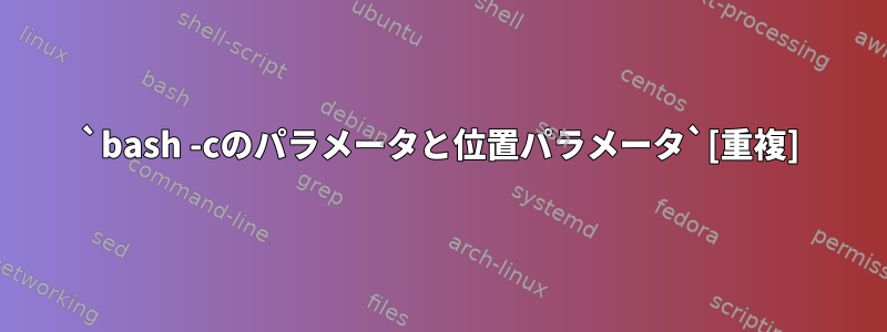 `bash -cのパラメータと位置パラメータ`[重複]