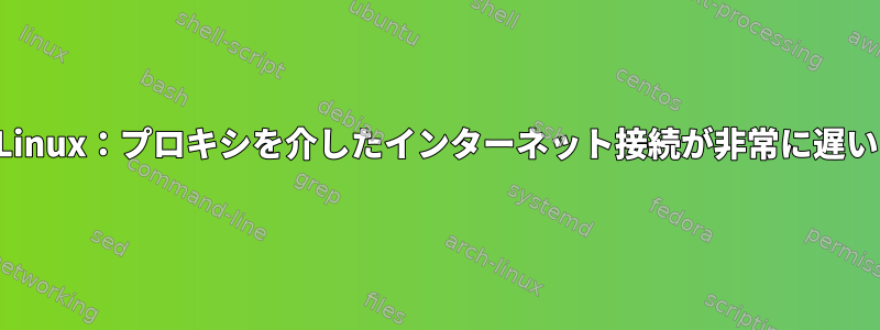 Linux：プロキシを介したインターネット接続が非常に遅い