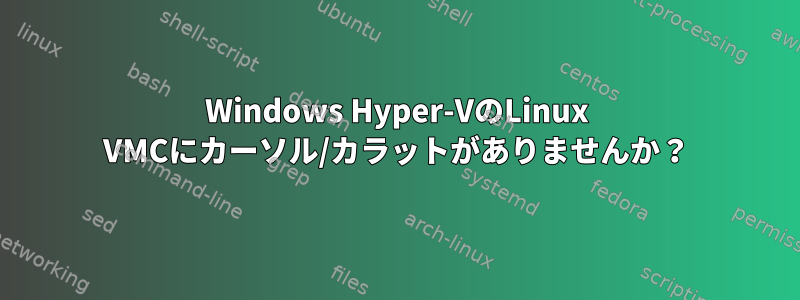 Windows Hyper-VのLinux VMCにカーソル/カラットがありませんか？