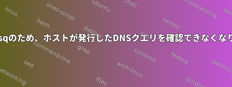 dnsmasqのため、ホストが発行したDNSクエリを確認できなくなります。