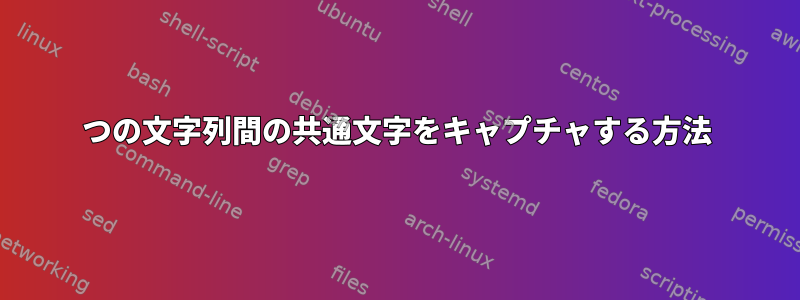 2つの文字列間の共通文字をキャプチャする方法