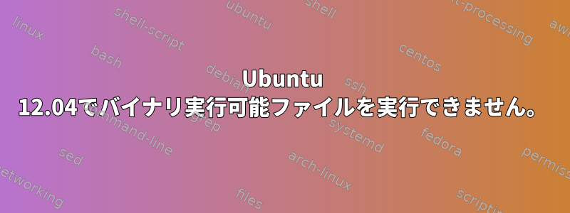 Ubuntu 12.04でバイナリ実行可能ファイルを実行できません。