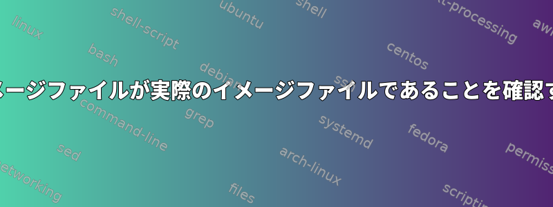 サーフェスイメージファイルが実際のイメージファイルであることを確認するスクリプト