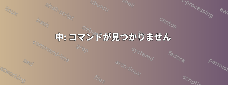 中: コマンドが見つかりません