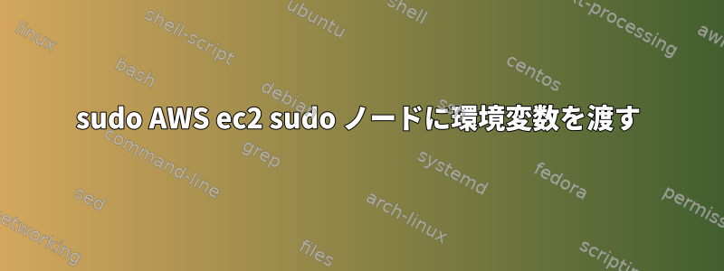 sudo AWS ec2 sudo ノードに環境変数を渡す