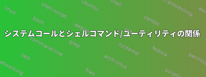 システムコールとシェルコマンド/ユーティリティの関係