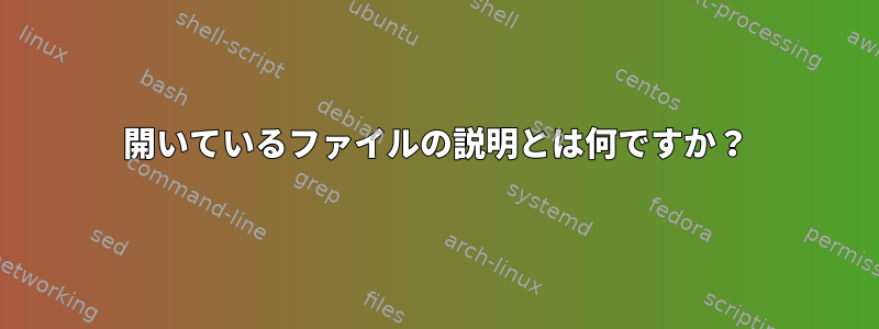 開いているファイルの説明とは何ですか？