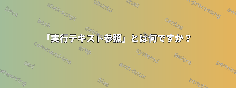 「実行テキスト参照」とは何ですか？