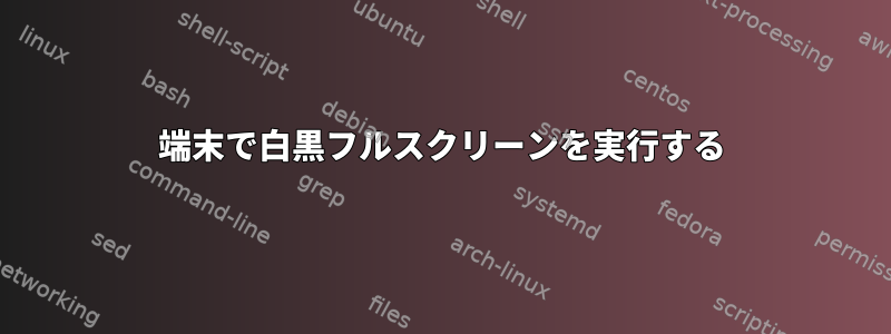 端末で白黒フルスクリーンを実行する