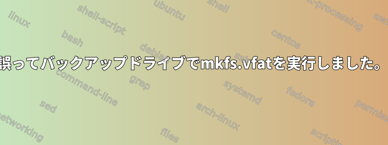 誤ってバックアップドライブでmkfs.vfatを実行しました。