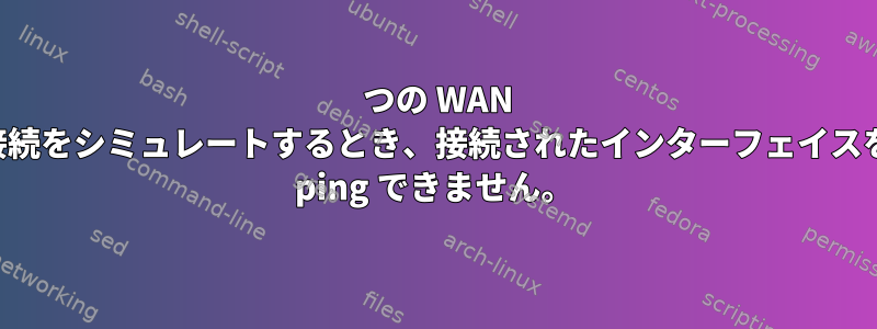 2 つの WAN 接続をシミュレートするとき、接続されたインターフェイスを ping できません。