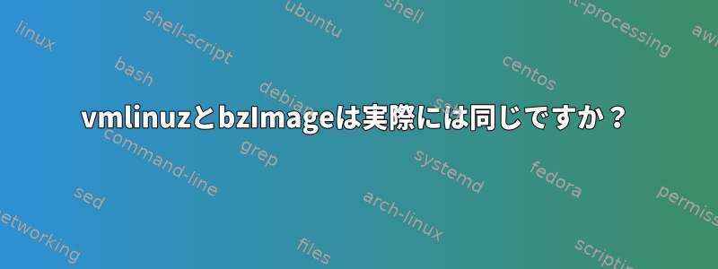 vmlinuzとbzImageは実際には同じですか？