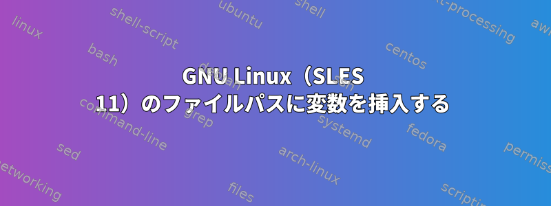 GNU Linux（SLES 11）のファイルパスに変数を挿入する