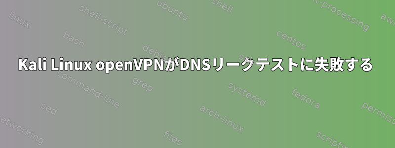 Kali Linux openVPNがDNSリークテストに失敗する