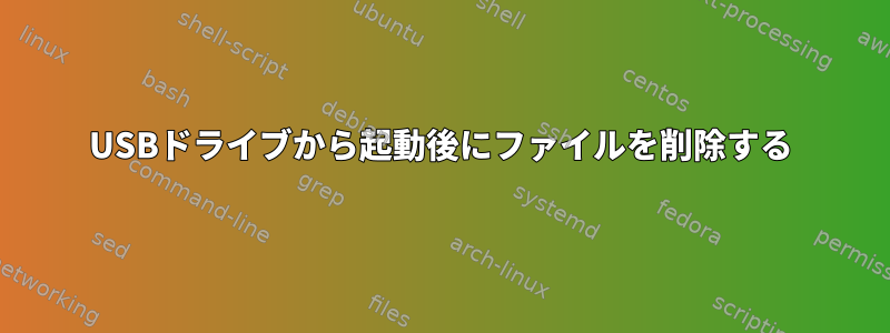 USBドライブから起動後にファイルを削除する