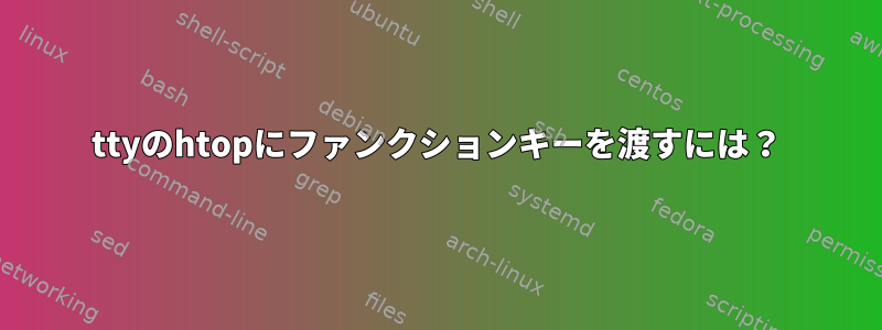 ttyのhtopにファンクションキーを渡すには？