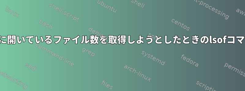 プロセスごとに開いているファイル数を取得しようとしたときのlsofコマンドとの違い