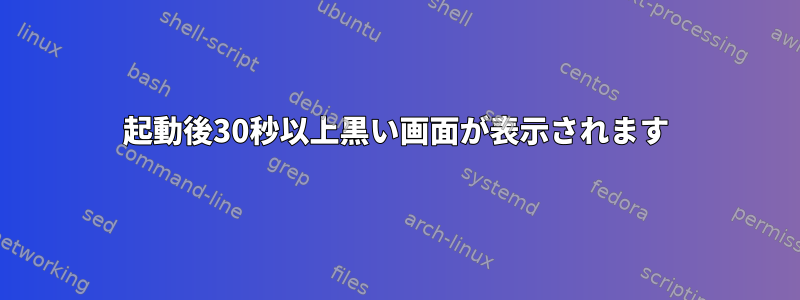 起動後30秒以上黒い画面が表示されます