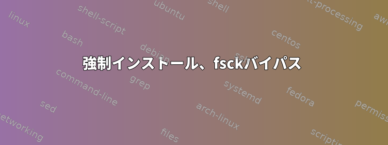 強制インストール、fsckバイパス