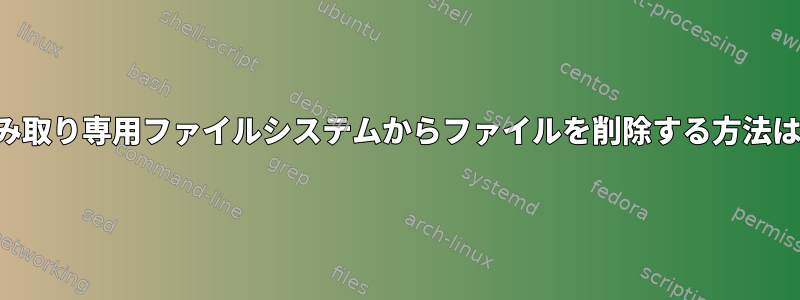 読み取り専用ファイルシステムからファイルを削除する方法は？