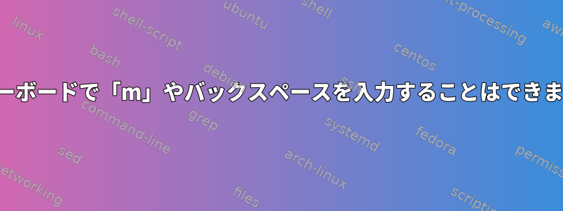 私のキーボードで「m」やバックスペースを入力することはできません。