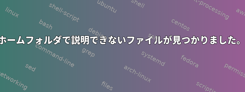 ホームフォルダで説明できないファイルが見つかりました。