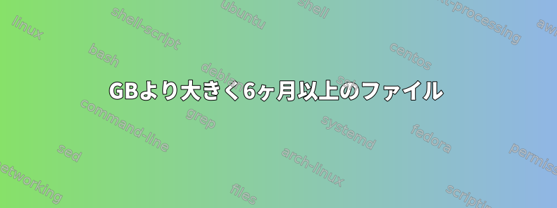 1GBより大きく6ヶ月以上のファイル