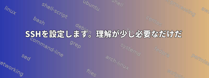 SSHを設定します。理解が少し必要なだけだ