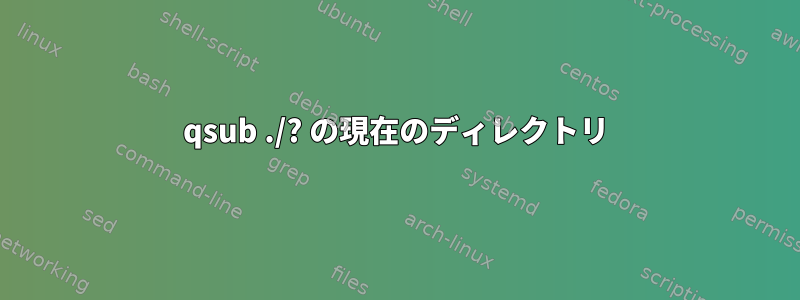 qsub ./? の現在のディレクトリ