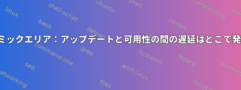 Bind9ダイナミックエリア：アップデートと可用性の間の遅延はどこで発生しますか？